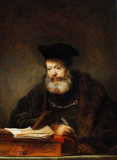 Lærer ved sit skrivebord af Rembrandt van Rijn